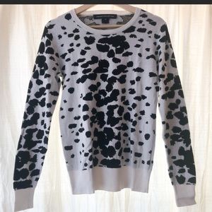 French Connection sweater White Black animal print